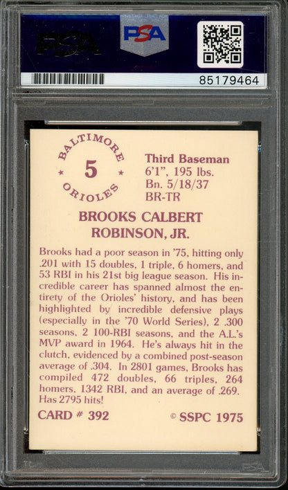 SSOC 1975 BROOKS ROBINSON #392 ORIOLES HOF PSA/DNA AUTHENTIC AUTO