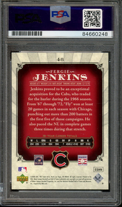 2006 UPPER DECK FERGIE JENKINS HOF LEGENDARY CUTS #48 PSA/DNA AUTHENTIC AUTO