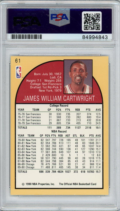 1990 NBA HOOPS BILL CARTWRIGHT #61 PSA/DNA AUTO (4843)