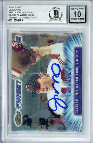 2000 TOPPS FINEST JOE MONTANA #FM13 HOF BECKETT AUTO GRADE 10