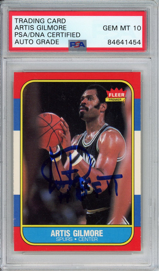 1986 FLEER ARTIS GILMORE #37 PSA/DNA AUTO GRADE 10 (1454)