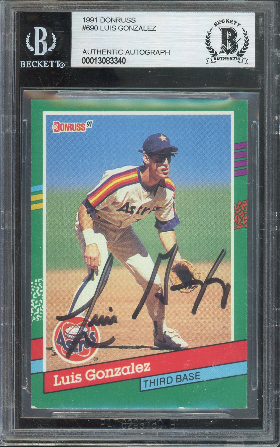 1991 DONRUSS LUIS GONZALEZ  #690 DIAMONDBACKS HOF AUTO BGS AUTHENTIC