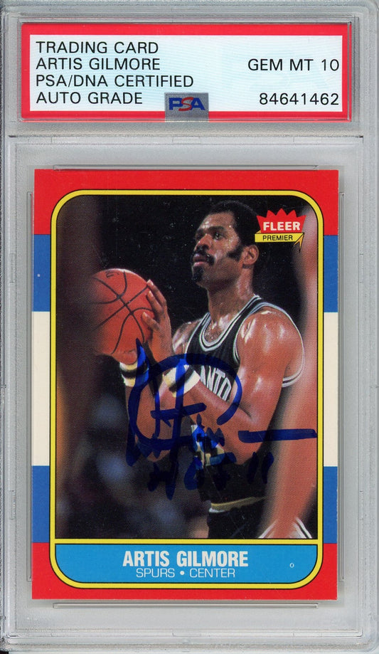 1986 FLEER ARTIS GILMORE #37 PSA/DNA AUTO GRADE 10 (1462)