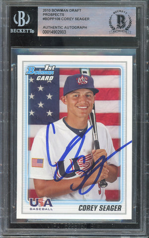 2010 BOWMAN DRAFT PROSPECTS COREY SEAGER #BDPP108 ROOKIE CARD AUTO BGS AUTHENTIC