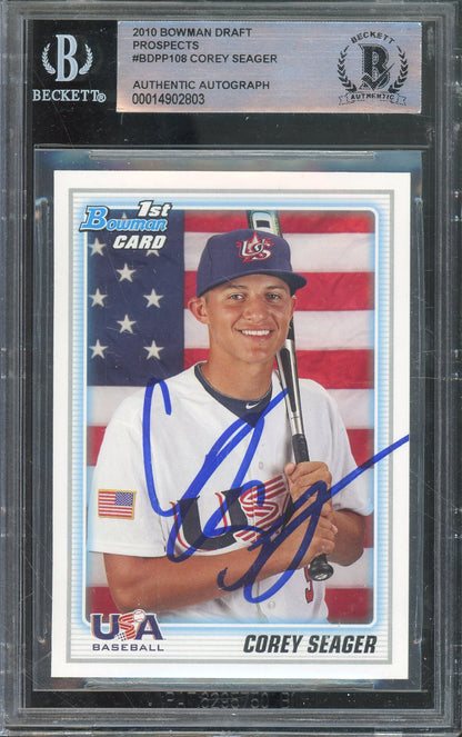 2010 BOWMAN DRAFT PROSPECTS COREY SEAGER #BDPP108 ROOKIE CARD AUTO BGS AUTHENTIC