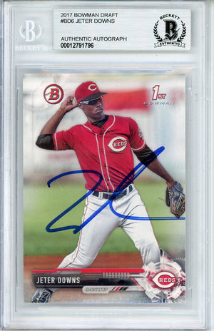 2017 BOWMAN DRAFT JETER DOWNS #BD6 1ST BOWMAN ROOKIE AUTOGRAPH BECKETT