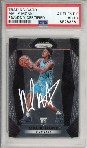 2017 Panini Prizm Malik Monk PSA/DNA Auto ROOKIE WHITE INK (QUANTITY AVAILABLE)