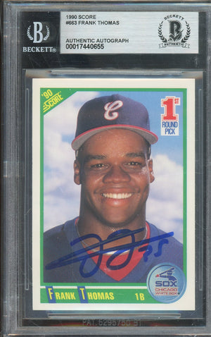 1990 SCORE FRANK THOMAS #663 HALL OF FAME ROOKIE CARD AUTO BGS AUTHENTIC
