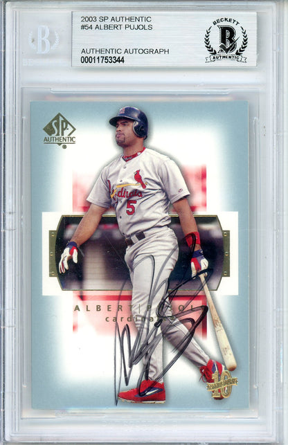 2003 SP AUTHENTIC ALBERT PUJOLS #54 HOF AUTOGRAPH BECKETT