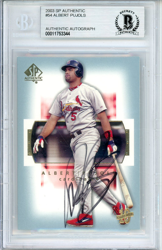 2003 SP AUTHENTIC ALBERT PUJOLS #54 HOF AUTOGRAPH BECKETT