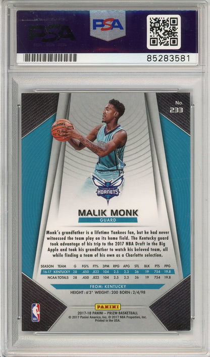 2017 Panini Prizm Malik Monk PSA/DNA Auto ROOKIE WHITE INK (QUANTITY AVAILABLE)