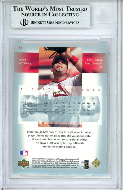 2003 SP AUTHENTIC ALBERT PUJOLS #54 HOF AUTOGRAPH BECKETT