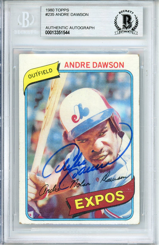 1980 TOPPS ANDRE DAWSON #235 HOF AUTOGRAPH BECKETT