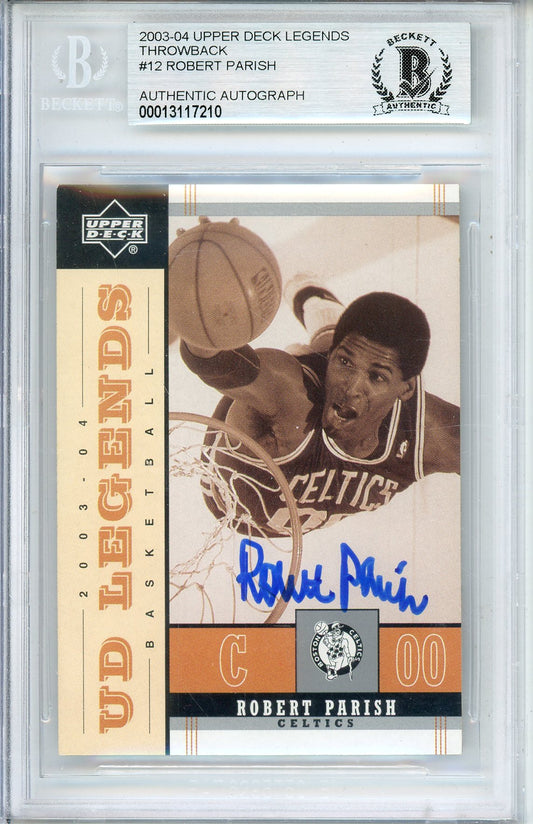 2003-04 UPPER DECK LEGENDS ROBERT PARISH #12 HOF AUTOGRAPH BECKETT