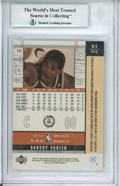 2003-04 UPPER DECK LEGENDS ROBERT PARISH #12 HOF AUTOGRAPH BECKETT