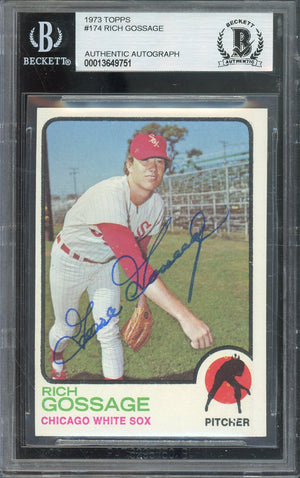 1973 TOPPS RICH GOSSAGE #174 ROOKIE CARD HOF AUTO BGS AUTHENTIC WHITE SOX