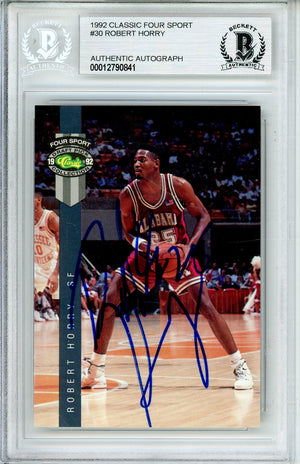 1992 CLASSIC FOUR SPORT ROBERT HORRY #30 ROOKIE AUTOGRAPH BECKETT