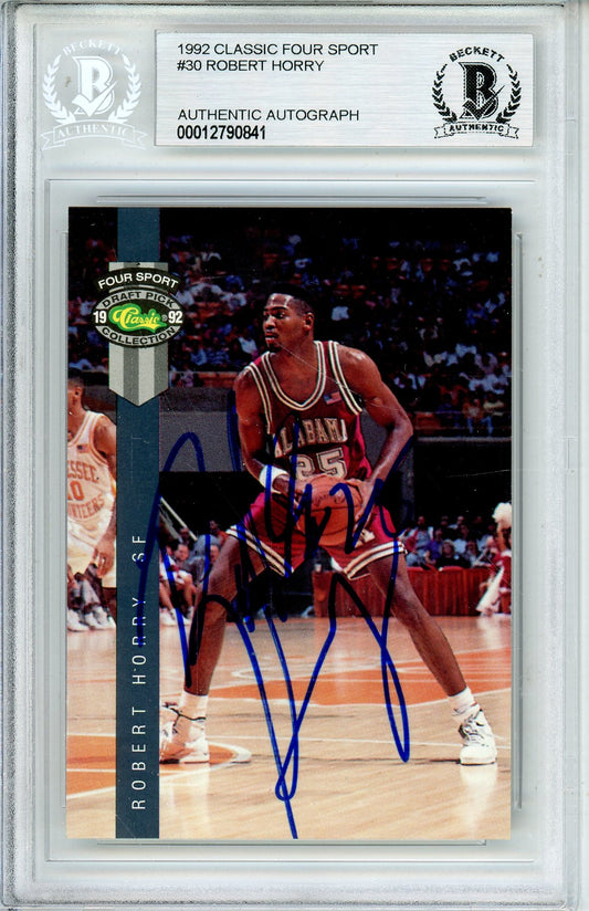 1992 CLASSIC FOUR SPORT ROBERT HORRY #30 ROOKIE AUTOGRAPH BECKETT