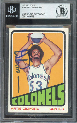 1972-73 TOPPS ARTIS GILMORE #180 ROOKIE CARD HALL OF FAME AUTOGRAPH BGS AUTHENTIC