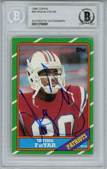 1986 TOPPS IRVING FRYAR CARD BAS BECKETT AUTO