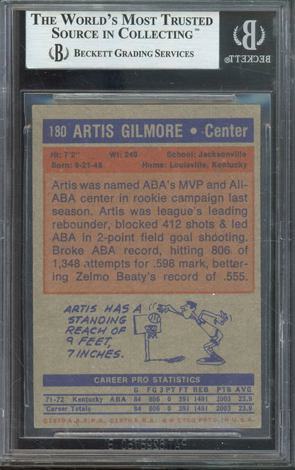1972-73 TOPPS ARTIS GILMORE #180 ROOKIE CARD HALL OF FAME AUTOGRAPH BGS AUTHENTIC