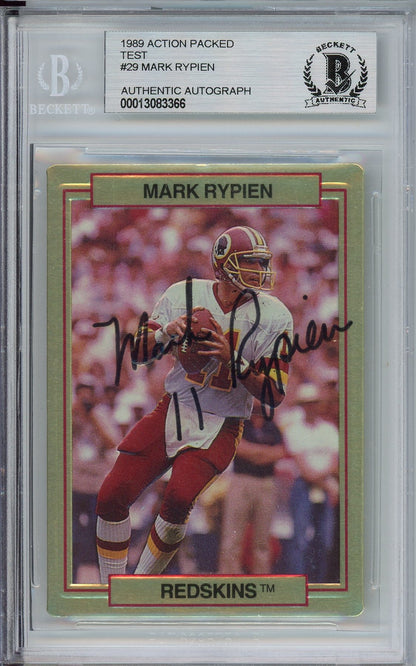 1989 ACTION PACKED MARK RYPIEN #29 BAS AUTO (3366)