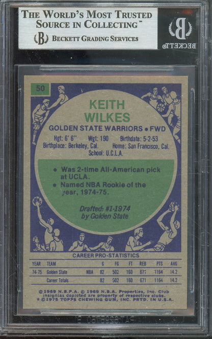 1975-76 TOPPS #50 JAMAAL WILKES/ KEITH WILKES DUO ROOKIE CARD HOF AUTOGRAPH WITH 'HOF 2012' INSCRIPTION BGS AUTHENTIC