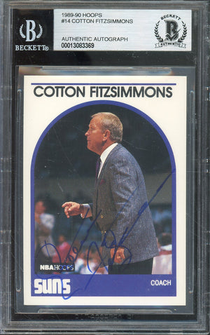 1989-90 HOOPS COTTON FITZSIMMONS #14 HALL OF FAME AUTOGRAPH BGS AUTHENTIC SUNS