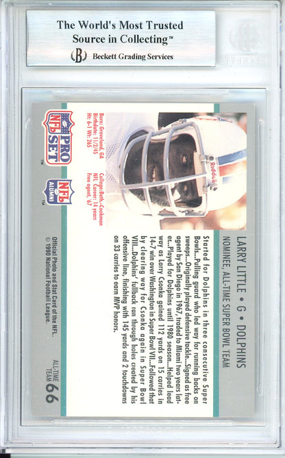 1990-91 PRO SET FOOTBALL SUPERBOWL 160 LARRY LITTLE #66 DOLPHINS HOF AUTOGRAPH BGS AUTHENTIC
