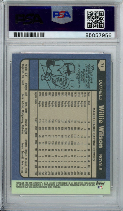 1981 TOPPS WILLIE WILSON AUTO CARD PSA DNA (7956)