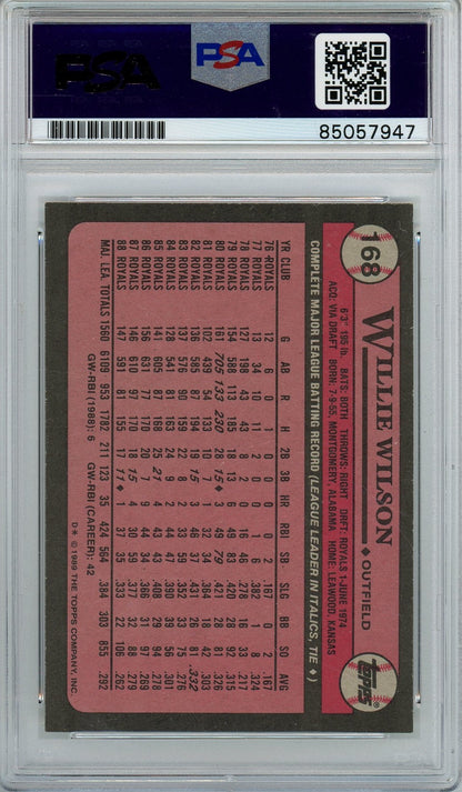 1989 TOPPS WILLIE WILSON AUTO CARD PSA DNA (7947)