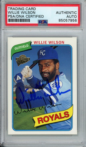 2003 TOPPS WILLIE WILSON AUTO CARD PSA DNA (7956)