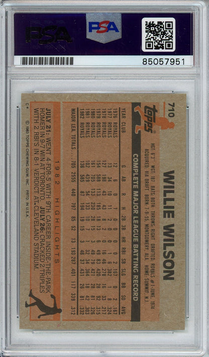 1983 TOPPS WILLIE WILSON AUTO CARD PSA DNA (7951)