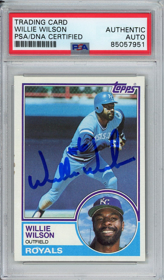 1983 TOPPS WILLIE WILSON AUTO CARD PSA DNA (7951)