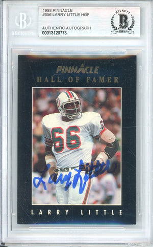 1993 PINNACLE FOOTBALL HALL OF FAMER LARRY LITTLE #356 DOLPHINS AUTOGRAPH BGS AUTHENTIC