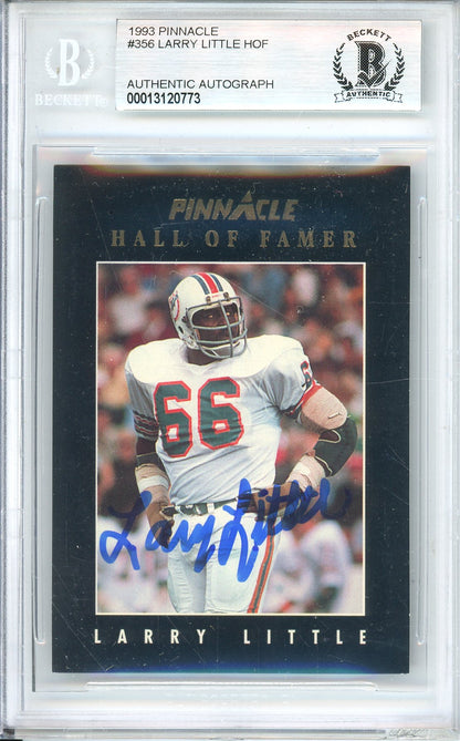 1993 PINNACLE FOOTBALL HALL OF FAMER LARRY LITTLE #356 DOLPHINS AUTOGRAPH BGS AUTHENTIC