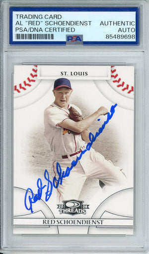 2008 DONRUSS BASEBALL RED SCHOENDIENST #47 HOF AUTO PSA/DNA AUTHENTIC AUTO