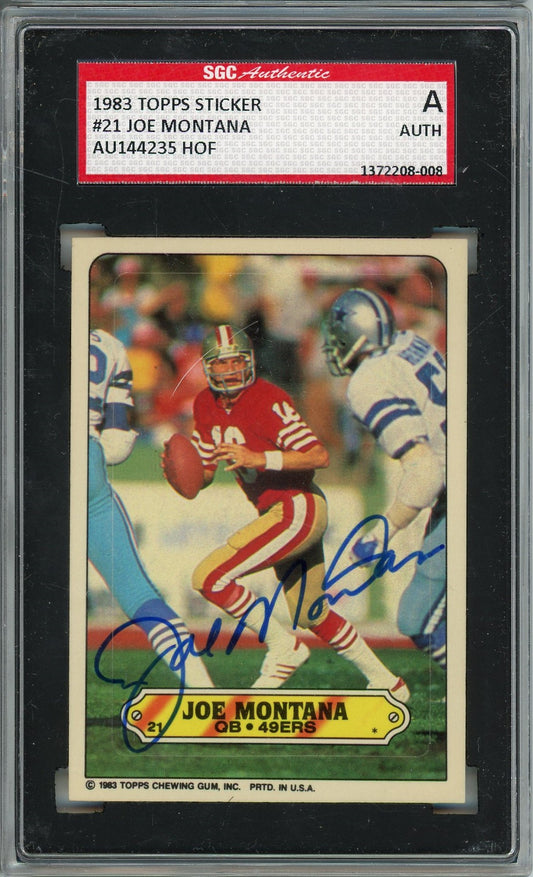 1983 TOPPS STICKER JOE MONTANA AUTO CARD SGC AUTHENTIC