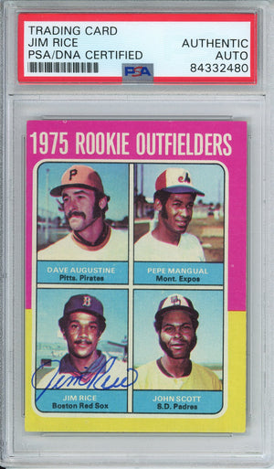 1975 TOPPS BASEBALL JIM RICE #616 HOF AUTO PSA/DNA AUTHENTIC AUTO