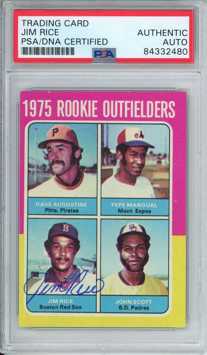1975 TOPPS BASEBALL JIM RICE #616 HOF AUTO PSA/DNA AUTHENTIC AUTO