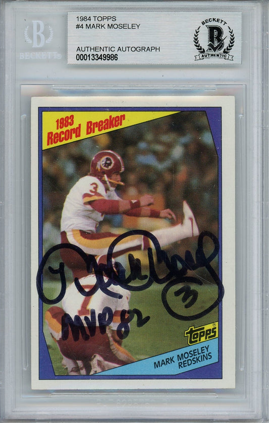 1984 TOPPS MARK MOSELEY 1983 RECORD BREAKER AUTO CARD BAS (9986)