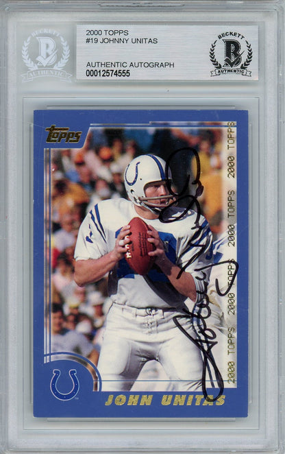 2000 TOPPS JOHNNY UNITAS AUTO CARD BAS