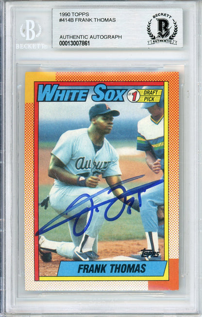 1990 TOPPS FRANK THOMAS #414B ROOKIE AUTOGRAPH BECKETT