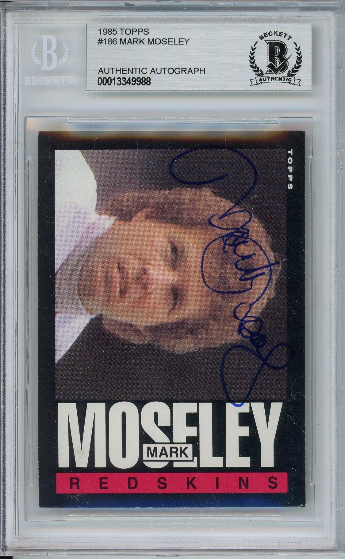 1985 TOPPS MARK MOSELEY AUTO CARD BAS (9988)