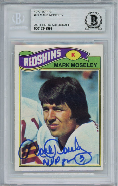 1977 TOPPS MARK MOSELEY AUTO CARD BAS (9991)