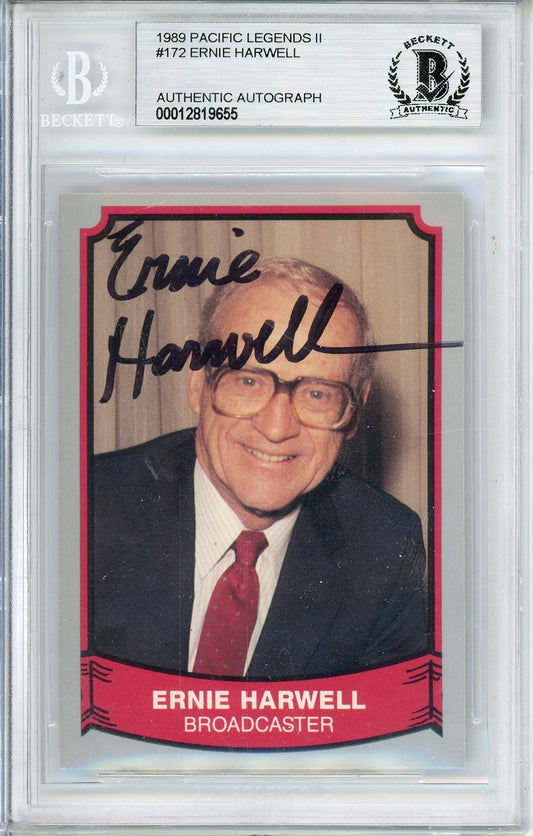 1989 PACIFIC LEGENDS II ERNIE HARWELL #172 AUTOGRAPH BECKETT