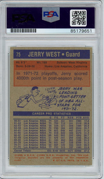 1972 TOPPS JERRY WEST AUTO CARD W/ THE LOGO INSCRIPTION (9651)