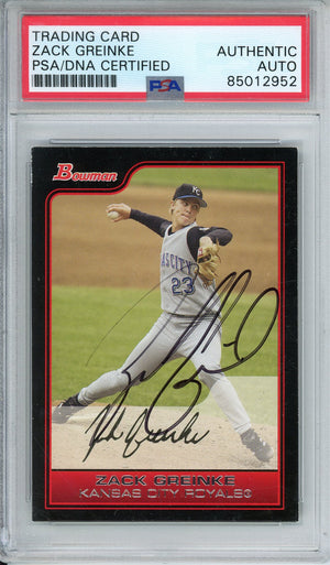 2006 TOPPS BOWMAN ZACK GREINKE 6X ALL STAR 6X GOLD GLOVE ROYALS AUTOGRAPH PSA/DNA