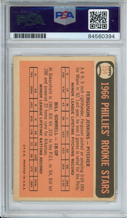 1966 TOPPS FERGIE JENKINS 3X ALL STAR MLB HOF PHILLIES AUTOGRAPH PSA/DNA