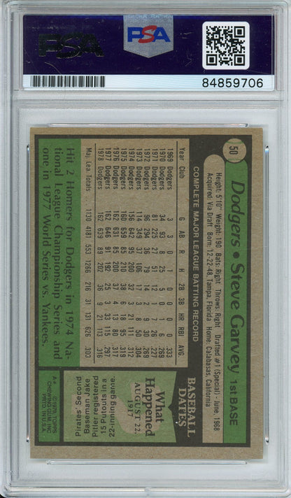 1979 TOPPS STEVE GARVEY #50 DODGERS AUTOGRAPH PSA/DNA AUTHENTIC AUTO